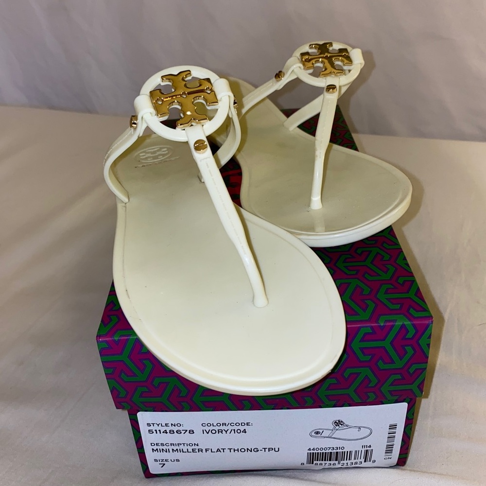 Tory Burch Mini Miller Sandal ivory